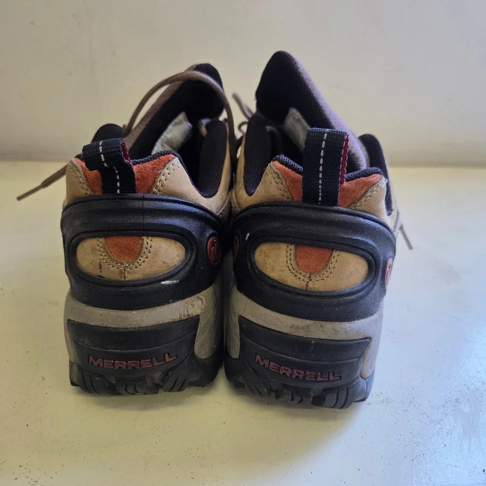 Merrell Mens Chameleon Hiking Shoes Brown Tan Leather Trail Sneakers Size 10